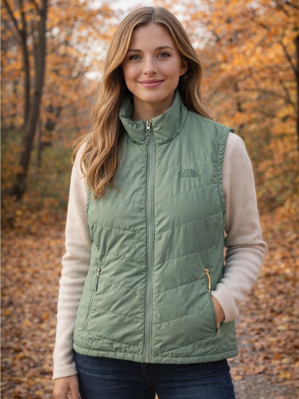 The North Face Women's Sage Green Quilted Vest